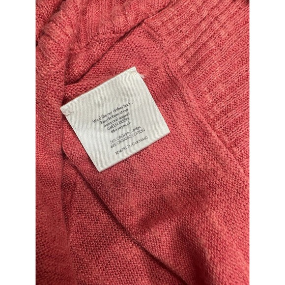 Eileen Fisher M Coral Pink Asymmetrical Organic Linen Cotton Top Sweater - Picture 7 of 7